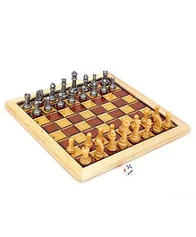 Ratnas Wooden Chess And Ludo Board Game - Multicolor