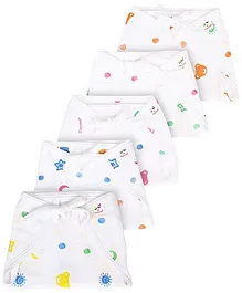Tinycare Cloth Nappy Comfort Junior Large Print On White Base - Set of 5 (Print May Vary)