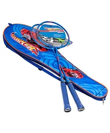 Hotwheels Badminton Racket Set With Cover Blue - Length 66 cm
