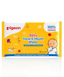 Pigeon Baby Hand and Mouth Wipes - 20 Sheets