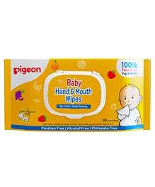 Pigeon Baby Hand and Mouth Wipes - 60 Sheets With Lid