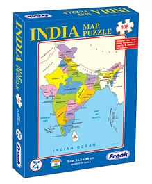 Frank India Map Jigsaw Puzzle - 108 Pieces
