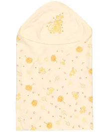 Simply Hooded Wrapper Multi Print - Yellow