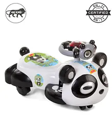 Babyhug Panda Gyro-Swing Car With Steering Wheel - Black & White