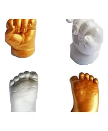 My Impression Studio DIY Superior Color Changing Material Junior 3D Hands & Feet Casting Kit with Metallic - Gold & White 