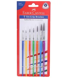 Faber Castell Triangular Grip Paint Brushes - Pack Of 7