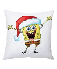 Stybuzz SpongeBob Cartoon Cushion Cover White And Yellow - FCC00012