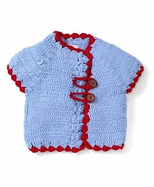 Rich Handknits Loop Button Sweater - Sky Blue
