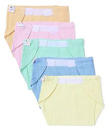 Tinycare Velcro Closure Nappy Small Multicolor - Set Of 5