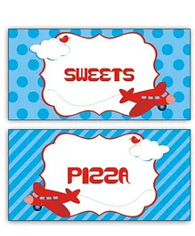Prettyurparty Airlines Food Labels- Blue