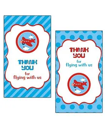 Prettyurparty Airlines Thankyou Cards- Blue