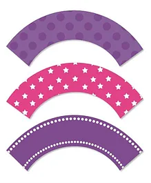 Prettyurparty Ballerina Cupcake Wrappers- Pink and Purple