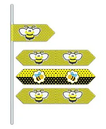 Prettyurparty Bumble Bee Drink Straws- Black and Yellow
