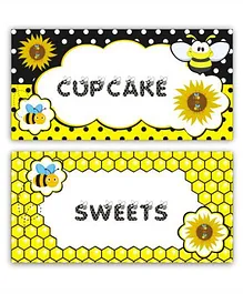 Prettyurparty Bumble Bee Food Labels- Black and Yellow
