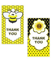 Prettyurparty Bumble Bee Thankyou Cards- Black and Yellow