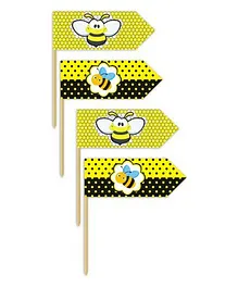 Prettyurparty Bumble Bee Toothpicks- Black and Yellow