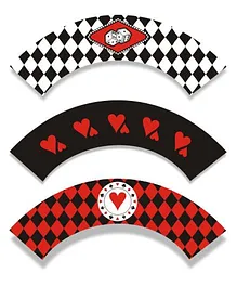 Prettyurparty Casino Cupcake Wrappers- Black and Red