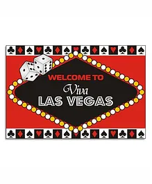 Prettyurparty Casino Entrance Banner / Door Sign- Black and Red
