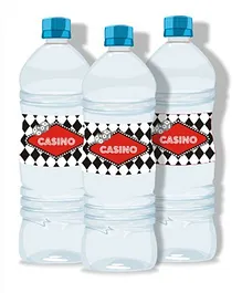 Prettyurparty Casino Water Bottle Labels- Black and Red