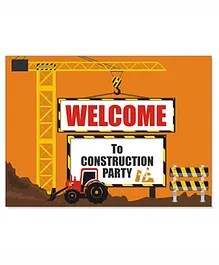 Prettyurparty Construction Entrance Banner / Door Sign- Brown