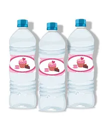 Prettyurparty Cupcake Water Bottle Labels Pack Of 10 - Pink