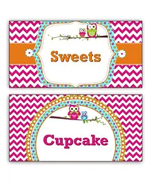 Prettyurparty Girly Owl Food Labels- Pink