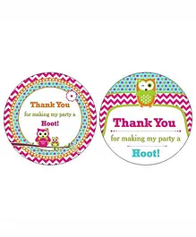 Prettyurparty Girly Owl Thank You Cards- Pink