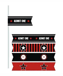 Prettyurparty Hollywood Drink Straws- Black and Red