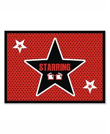 Prettyurparty Hollywood Table Mats- Black and Red