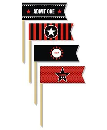 Prettyurparty Hollywood Toothpicks- Black and Red