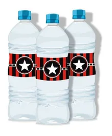 Prettyurparty Hollywood Water Bottle Labels- Black and Red