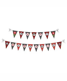 Prettyurparty Lady Bug Bunting- Black and Red
