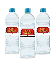 Prettyurparty Superhero Water Bottle Labels- Red 