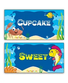 Prettyurparty Under the Sea Food Labels- Blue
