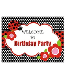 Prettyurparty Lady Bug Entrance/Door Banner- Red and Black