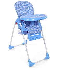 Babyhug Easy Diner High Chair With 5 Adjustable Heights & 3 Level Seat Recline - Blue