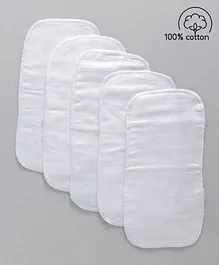 Babyhug Muslin Cotton Cloth Nappy Insert  Pack Of 5 - White