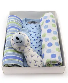 Mi Dulce An'ya Organic Cotton Gift Set Pack of 4 - Blue