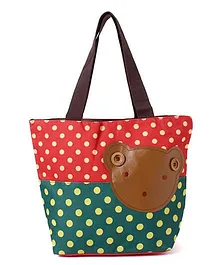 EZ Life Panda Print & Polka Dots Carry Bag - Red & Green