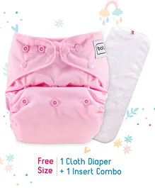 Babyhug Free Size Reusable Cloth Diaper With Insert - Pink