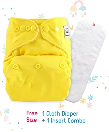 Babyhug Free Size Reusable Cloth Diaper With Insert - Yellow