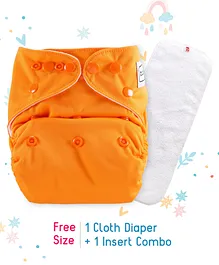 Babyhug Free Size Reusable Cloth Diaper With Insert - Orange