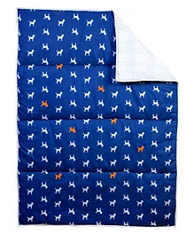 HouseThis Puppy Print Baby Quilt - Blue