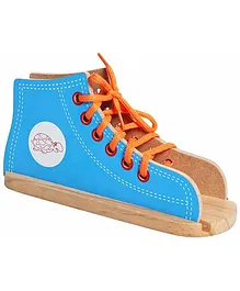 Little Genius Wooden Lacing Shoe Toy (Color May Vary)