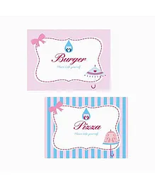 Prettyurparty Pink And Blue Baby Shower Food Labels - Pack of 10