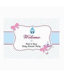 Prettyurparty Pink And Blue Baby Shower Entrance Banner