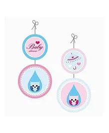 Prettyurparty Baby Shower Danglers - Pink And Blue