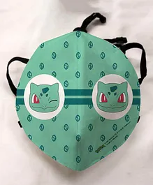 Pokemon Anti Pollution Face Mask Wartorle Print - Green