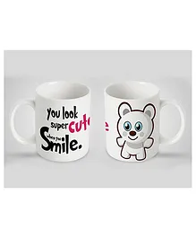 Stybuzz Kids Ceramic Mug Cute Smile Print Multicolor 300 ml - Single Piece