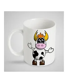 Stybuzz Kids Ceramic Mug Cow Print White - 300 ml
